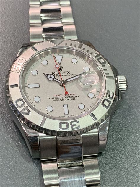 rolex yachtmaster platinum silver|Rolex yacht master platinum price.